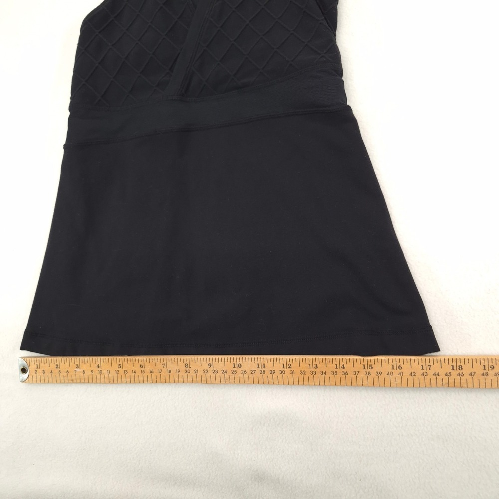 vtg Lululemon Tank Top Black Size 4 Baby Doll V-Neck Yoga Gym Athletic Y2K - Picture 5 of 9